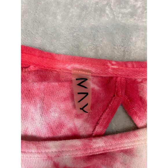 IVAY Women's Tie Dye Long Sleeve Top Pink White Cut Out Twisted Back Size M - Picture 6 of 6